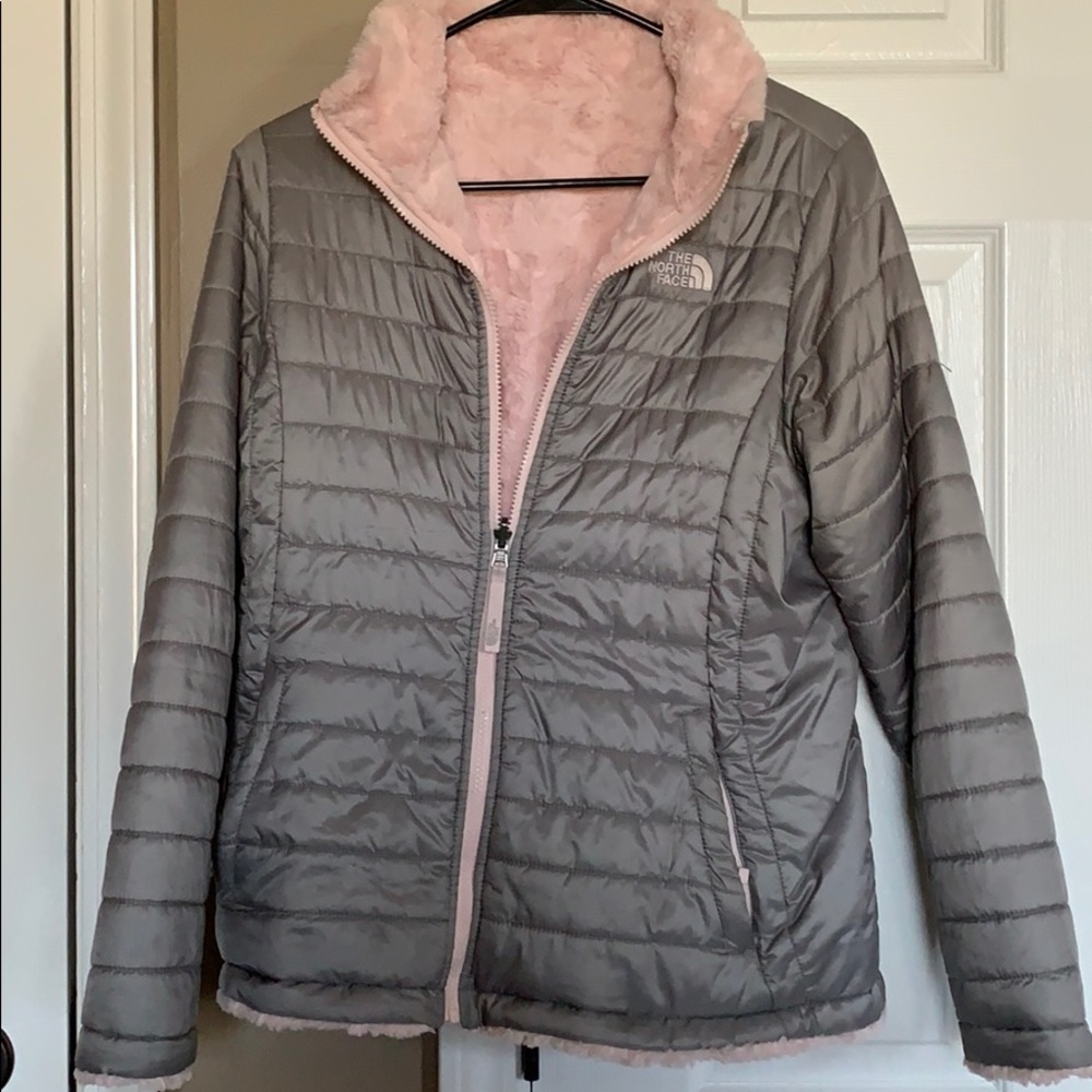 Girls reversible mossbud swirl jacket.